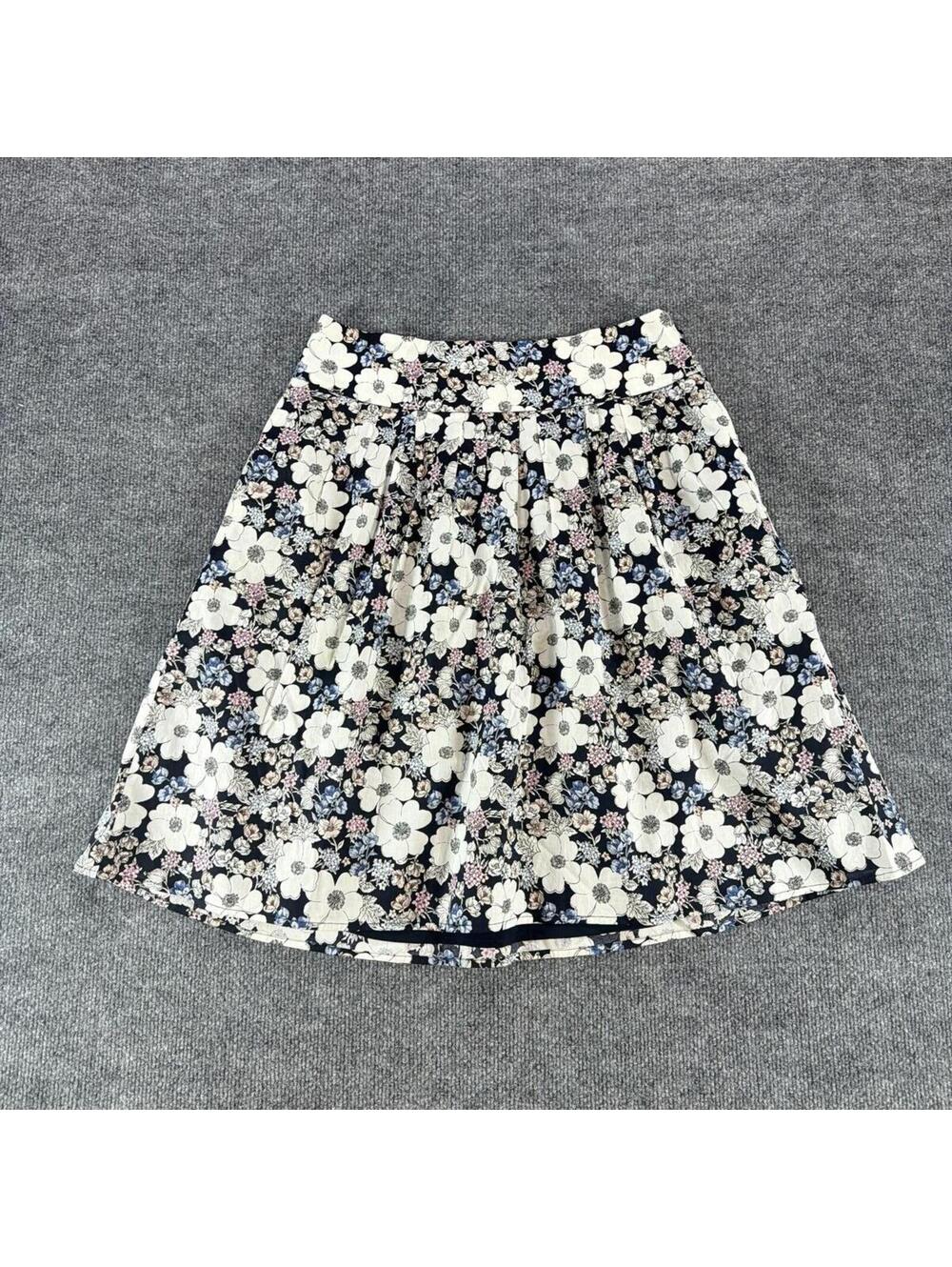 Ann Taylor Floral Patterned Pleated Skirt w Lining Pockets Sz 4‎ - Spring Summer